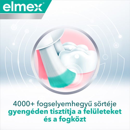 4000+ selyemhegyű sörtéje gyengéden tisztítja a felületeket és a fogközt